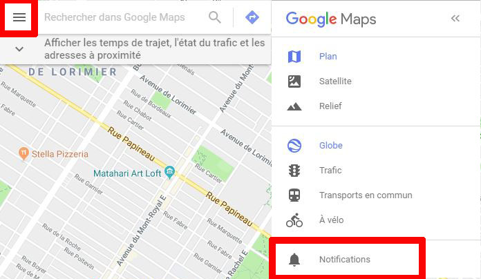 Voici comment activer le notification Il est l'heure de partir Notification Google Maps Il est l'heure de partir